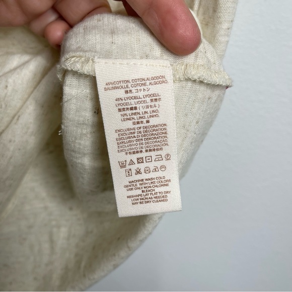 We The Free Embroidered Wildlife Round Neck Short Sleeve Linen Shirt Size S NWT - Picture 14 of 14